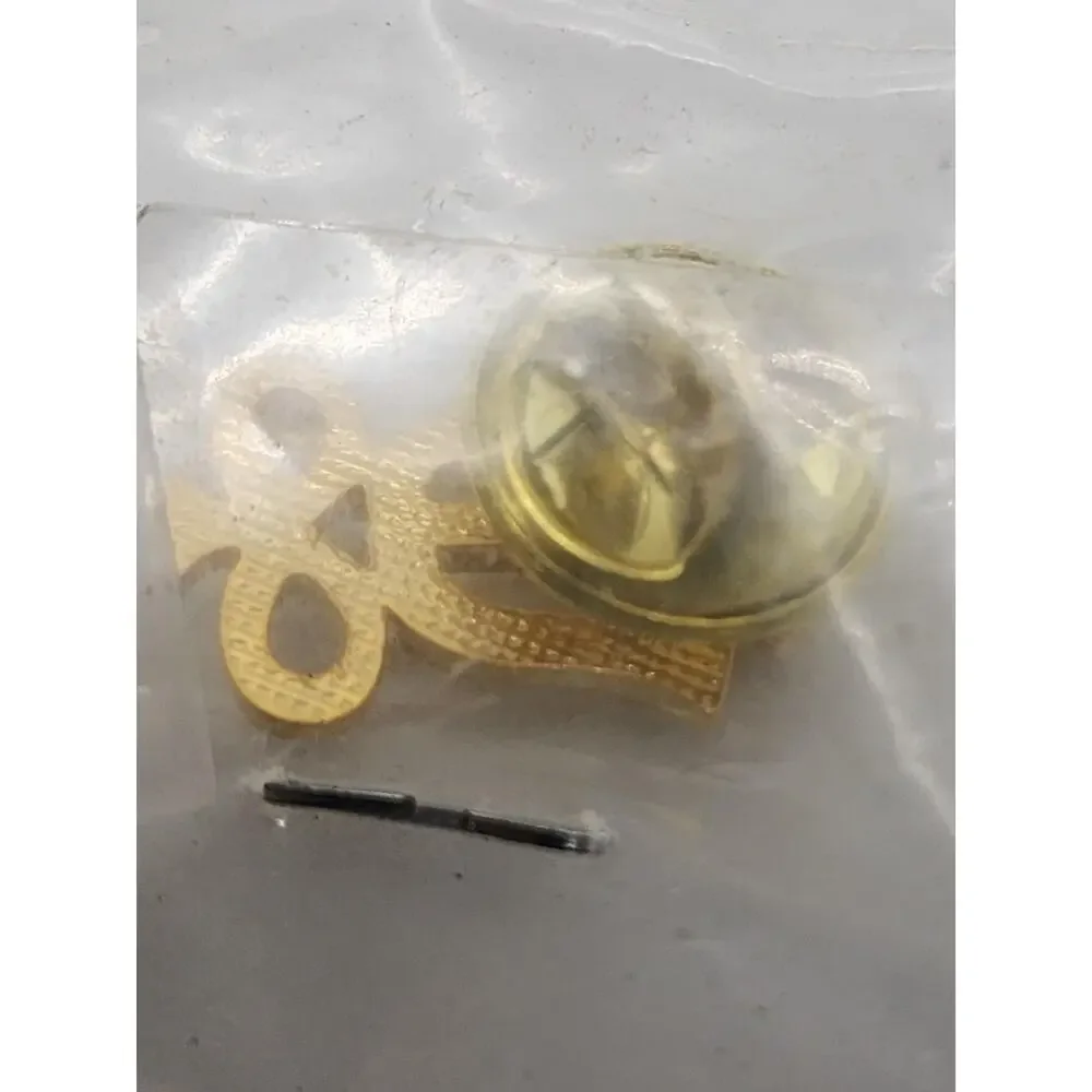 Vintage Gold Tone Tulip Flower Lapel Pin Bow Ribbon Openwork NOS Sealed